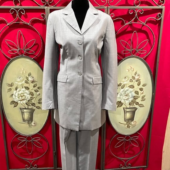 Italian Made By Amsemis Wool Jacket &￼ Pant Career Suit Sz 4 6 Light Wt. Perfect - Picture 1 of 12